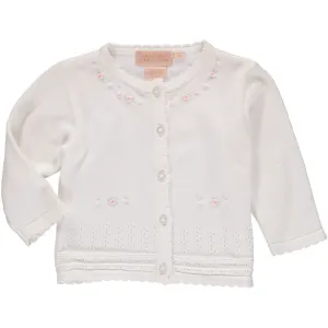 3111-Classic Pointelle Flowers Baby & Toddler Cardigan Sweater