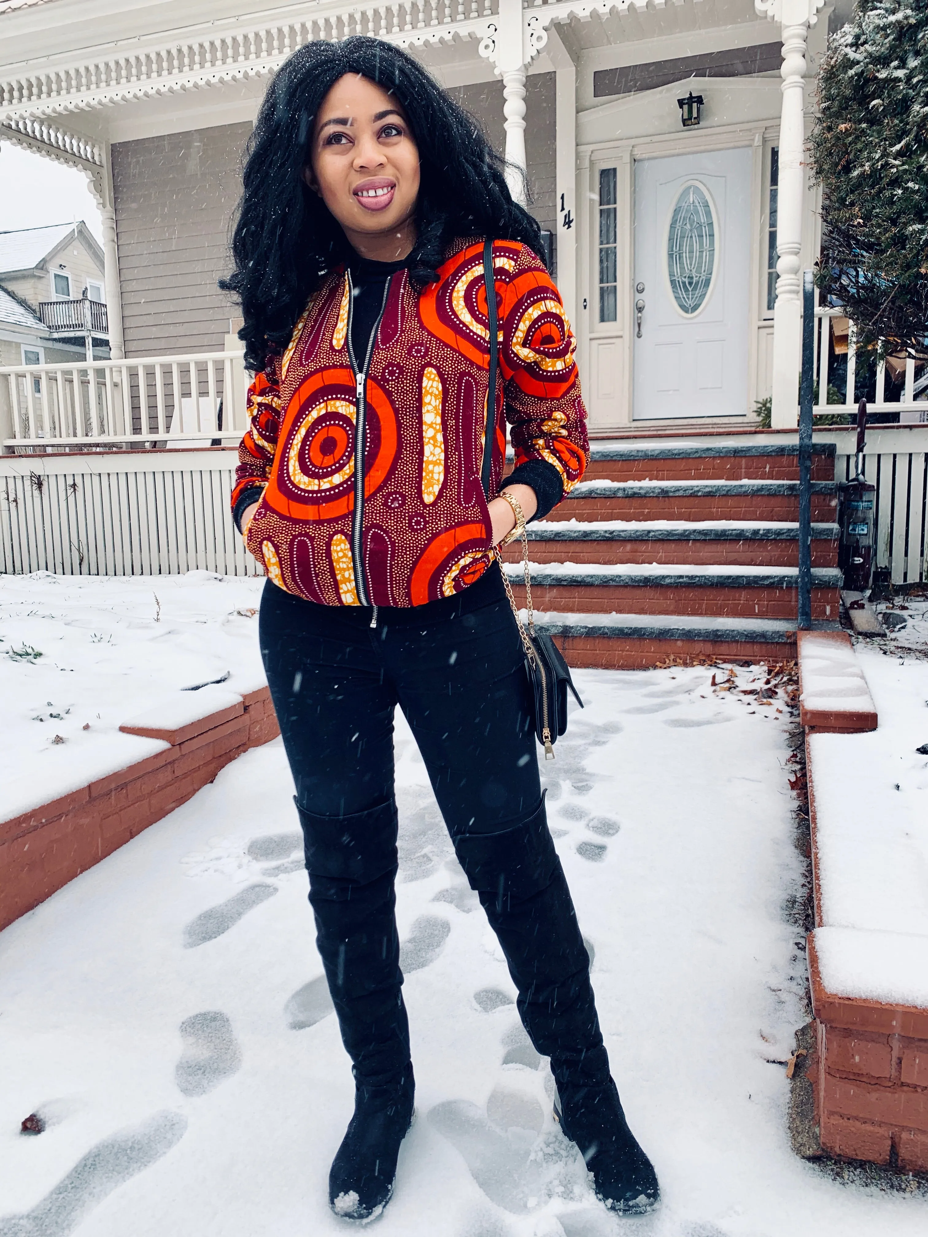 African Print Bomber Jacket