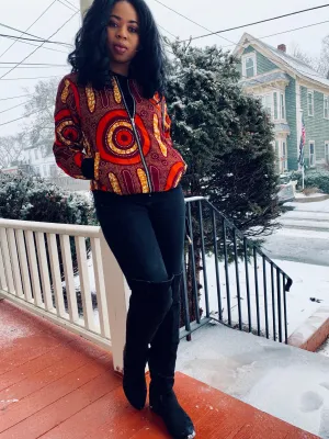 African Print Bomber Jacket