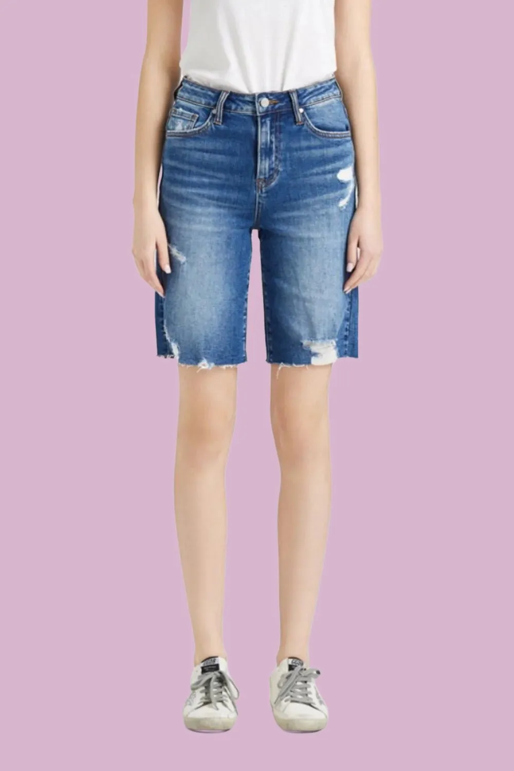 BAYEAS Full Size Super High Rise Denim Bermuda Shorts