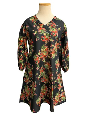 Black Provence Ruffle Neck Top