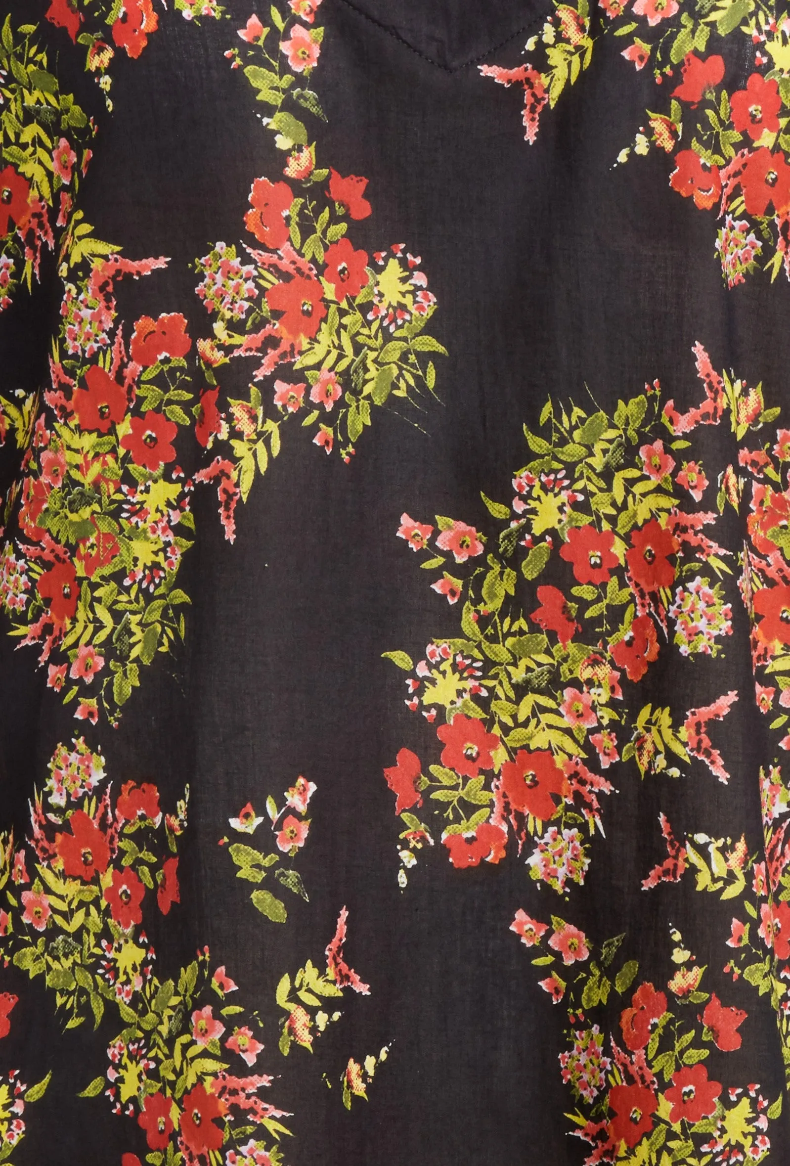 Black Provence Ruffle Neck Top