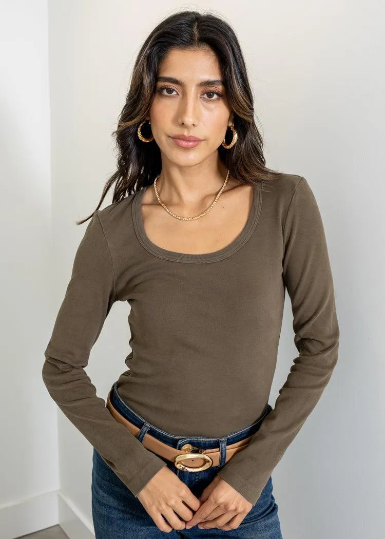 Bobi L/S Scoop Neck Tee - Troops