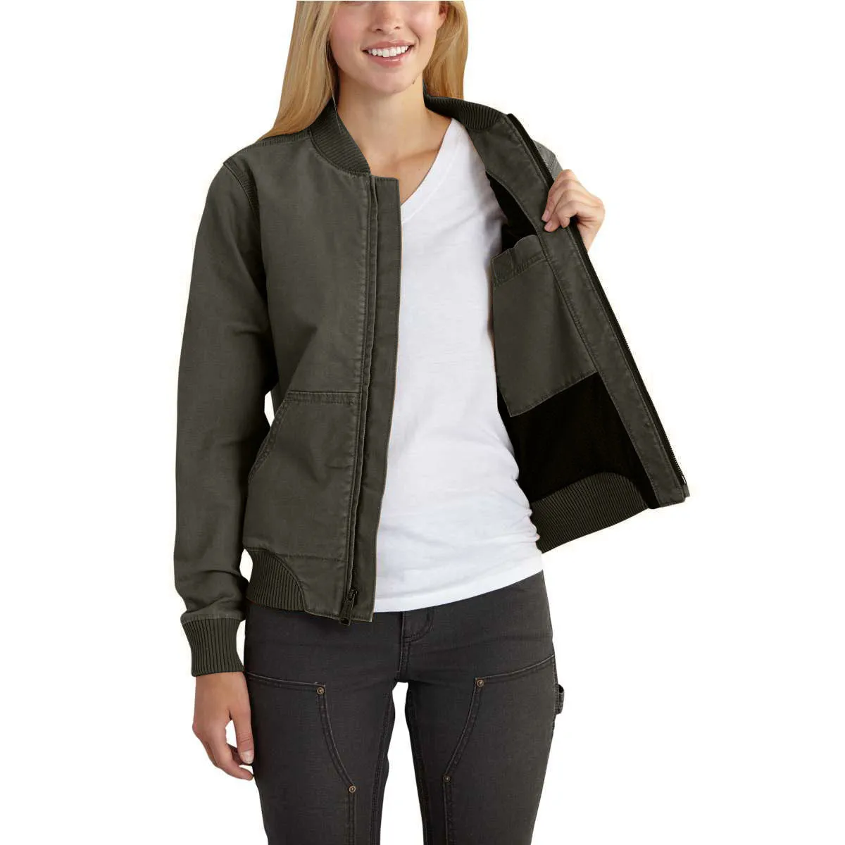 Carhartt Women's Olive Crawford Bomber Jacket