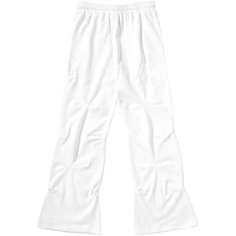 Casual Plain Asymmetric Ruched Flare Pants