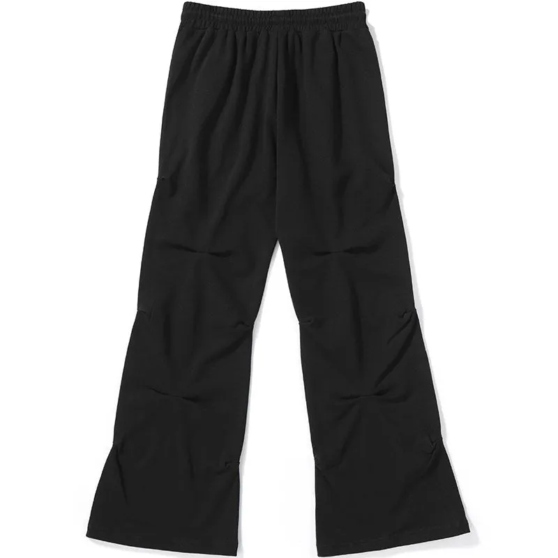 Casual Plain Asymmetric Ruched Flare Pants