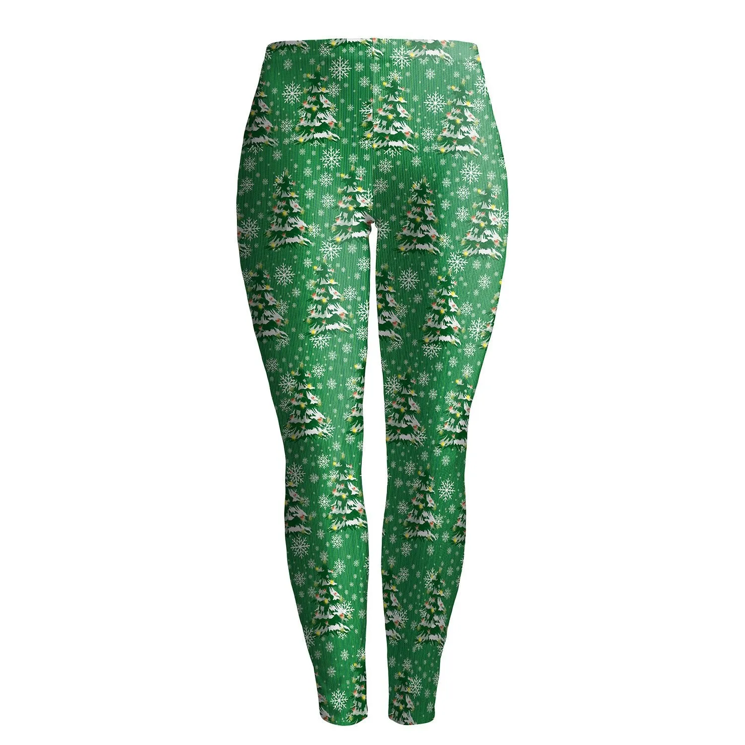 Colorful Print Elastic Waist Women Christmas Party Leggings Pants