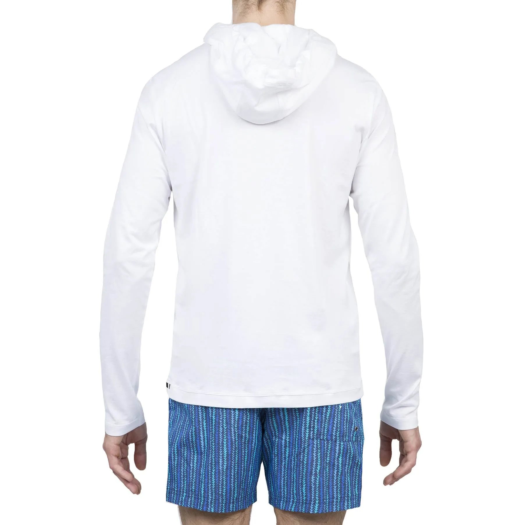 COTTON JERSEY LONG SLEEVE TEE SHIRT WITH HOOD