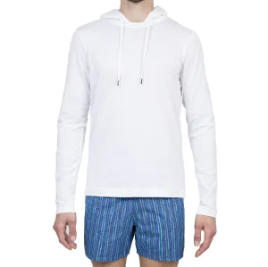 COTTON JERSEY LONG SLEEVE TEE SHIRT WITH HOOD