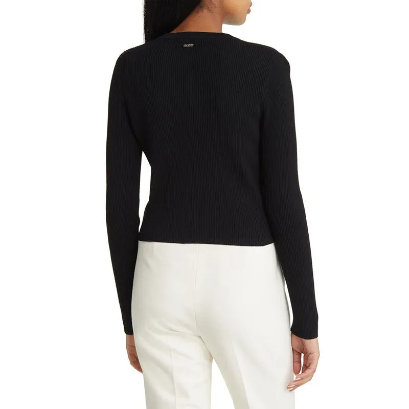 Custom Woman Knit Sweater, Crew Neck OEM/ODM Cardigan, Cotton Blend Manufacturer