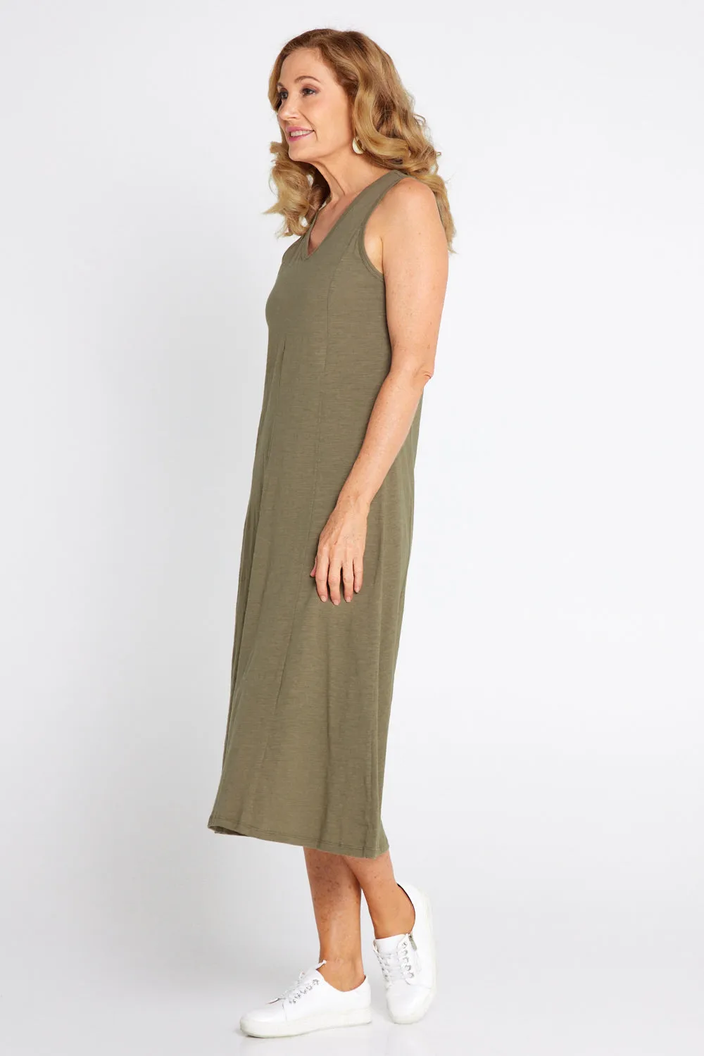 Diana V Core Dress - Khaki