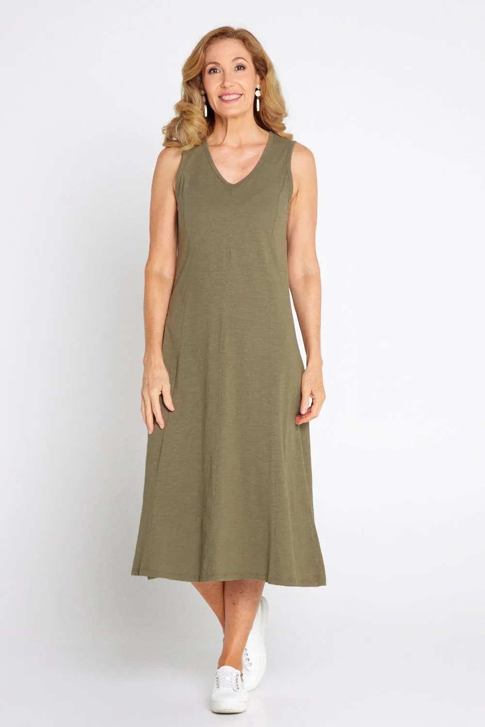 Diana V Core Dress - Khaki