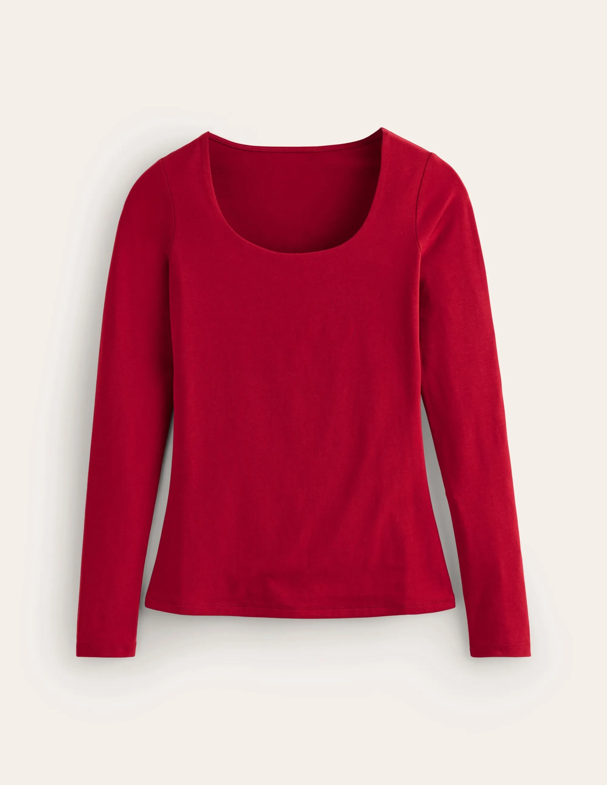 Double Layer Scoop Long Sleeve-Red Liquorice