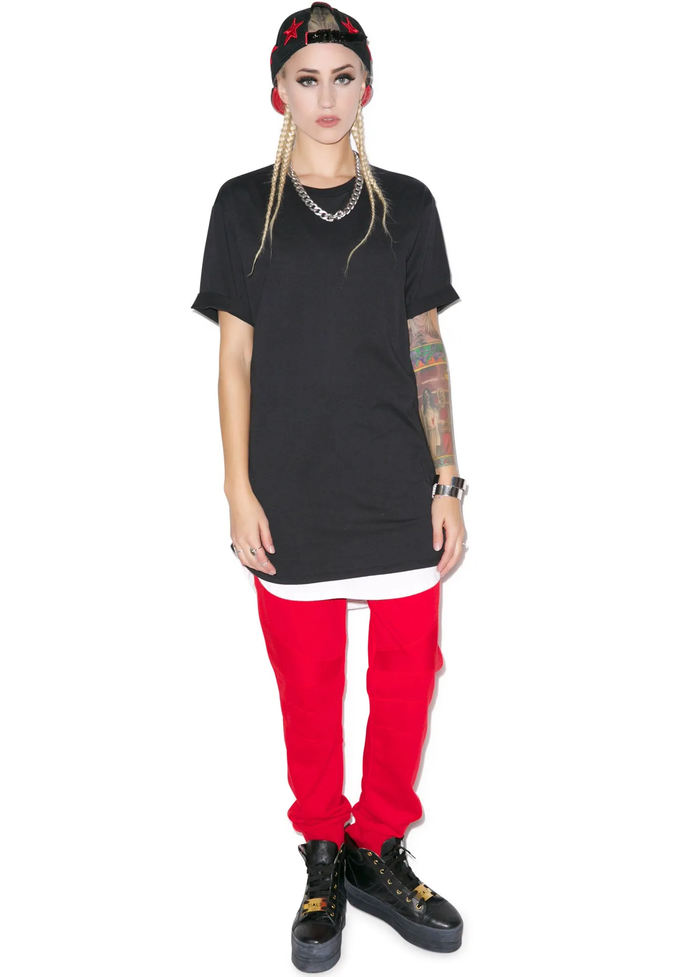 Double Scoop Elongated Tee