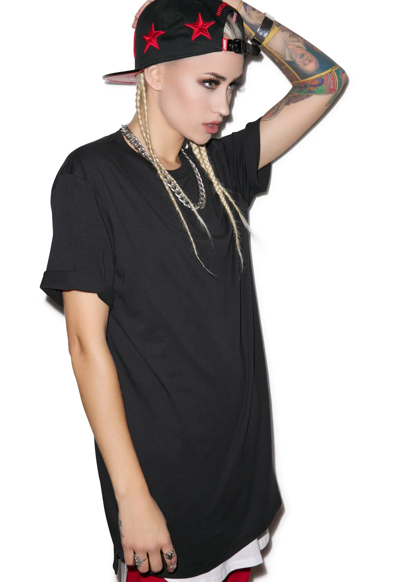 Double Scoop Elongated Tee