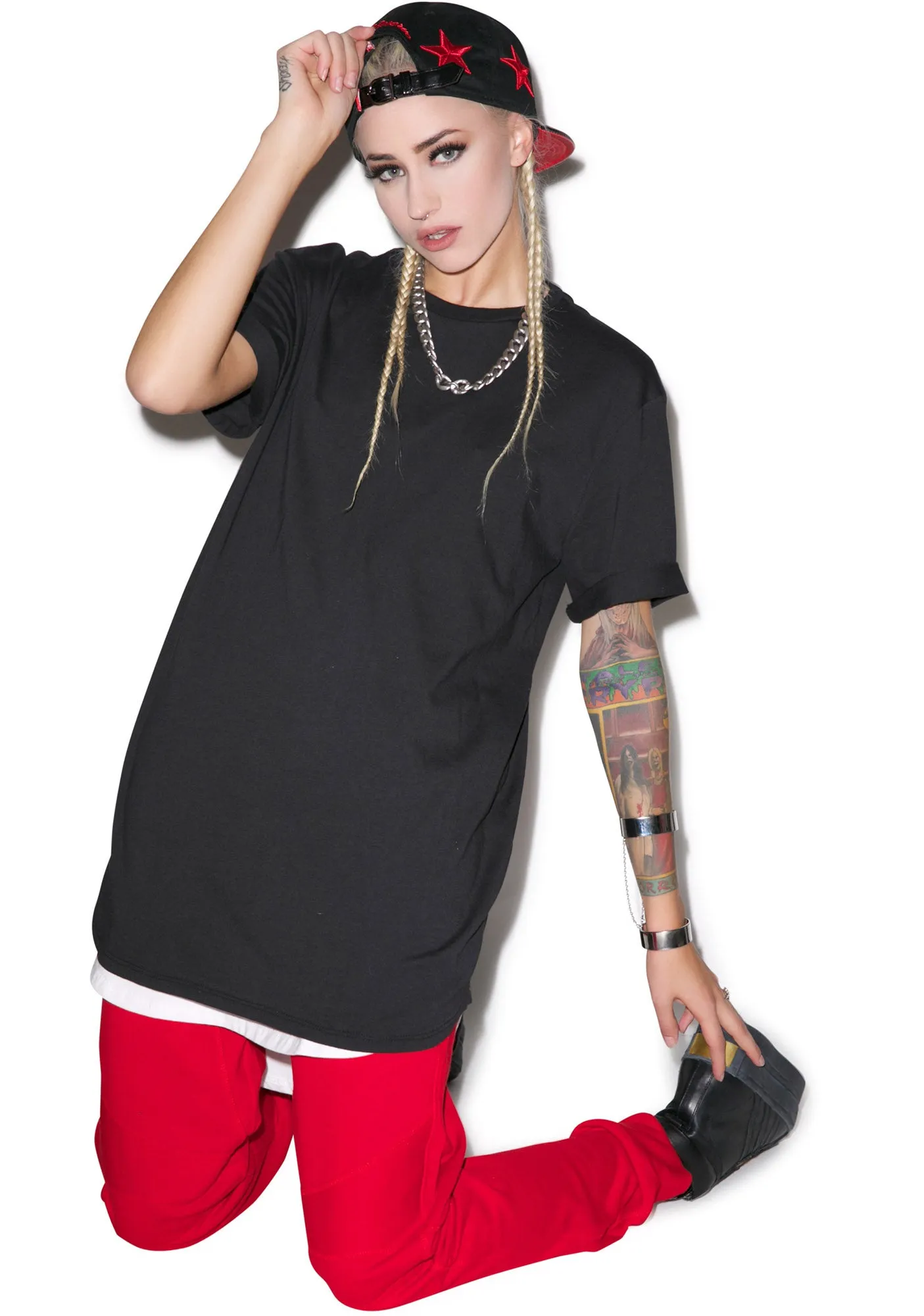 Double Scoop Elongated Tee