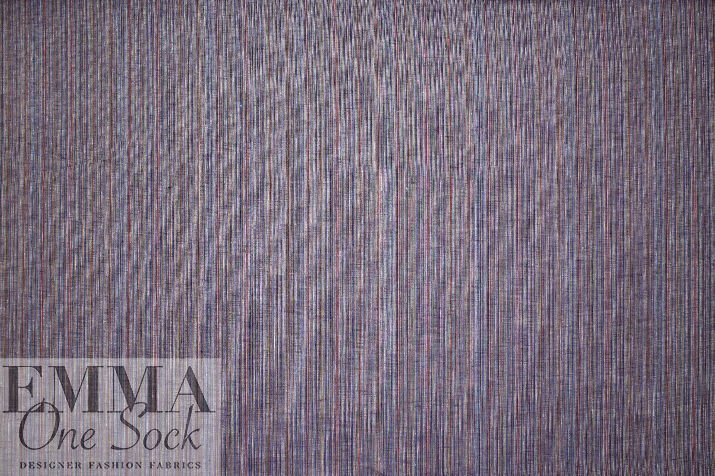 European muscat/wine stripe all linen woven