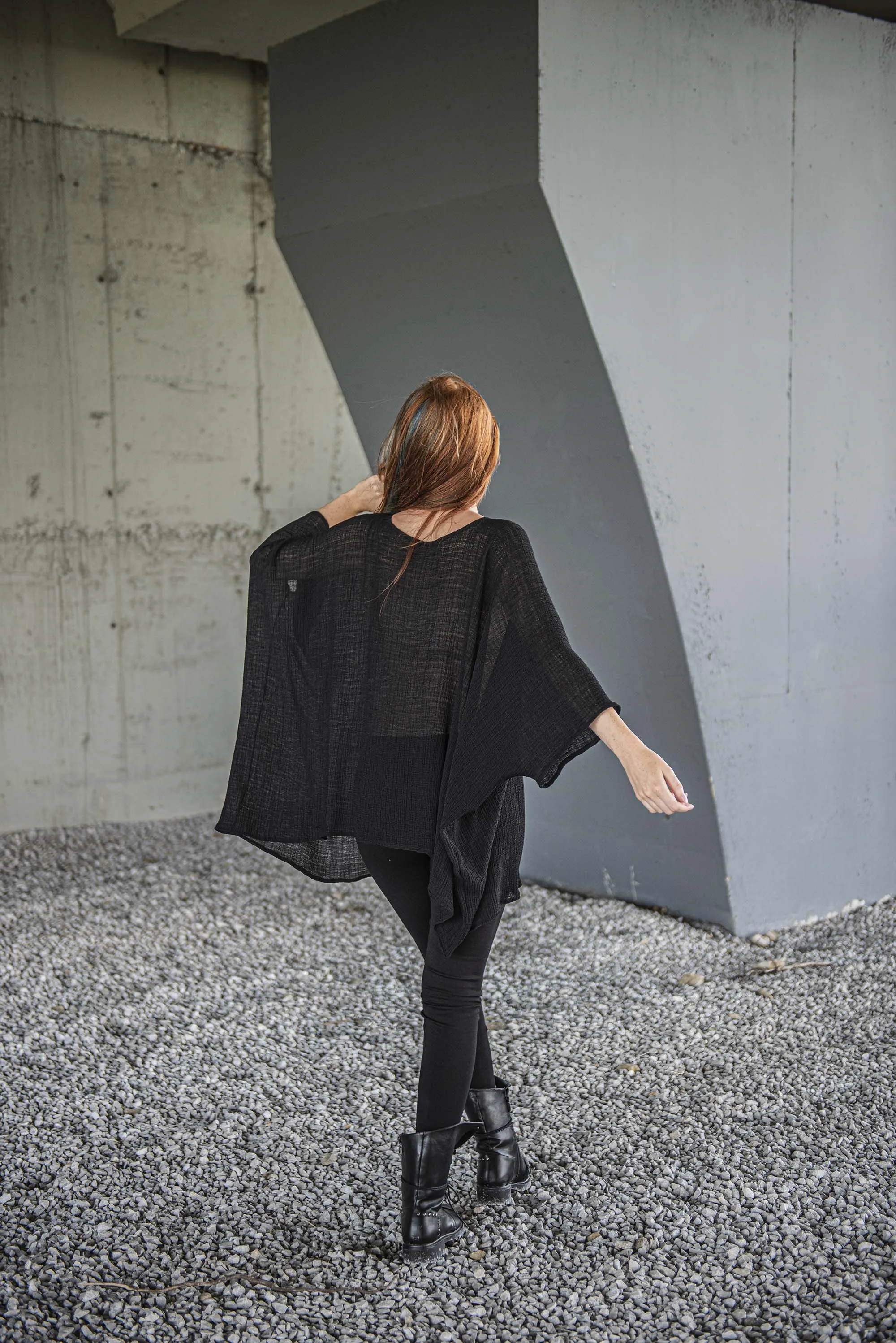 Flowy Black Tunic Top