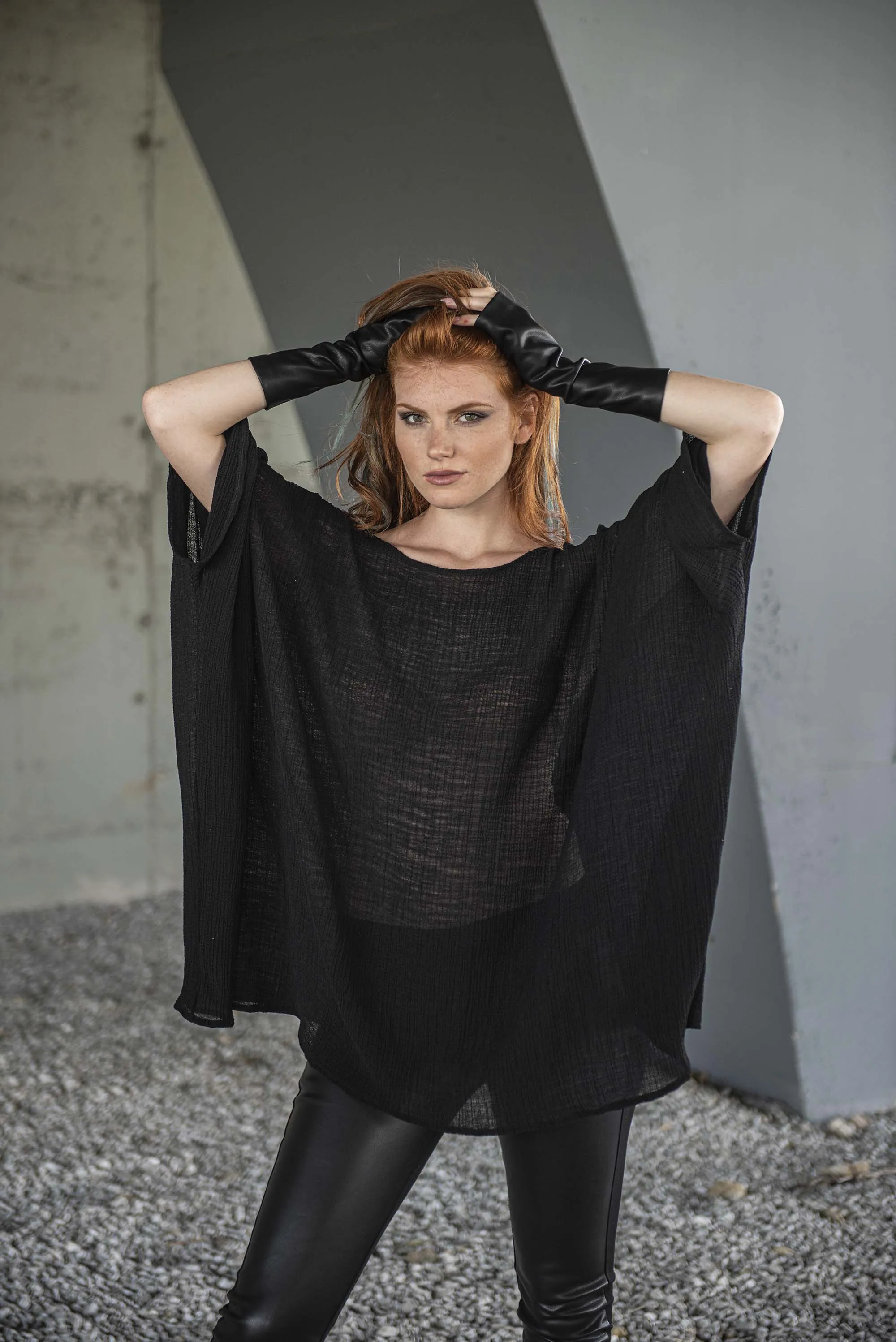 Flowy Black Tunic Top