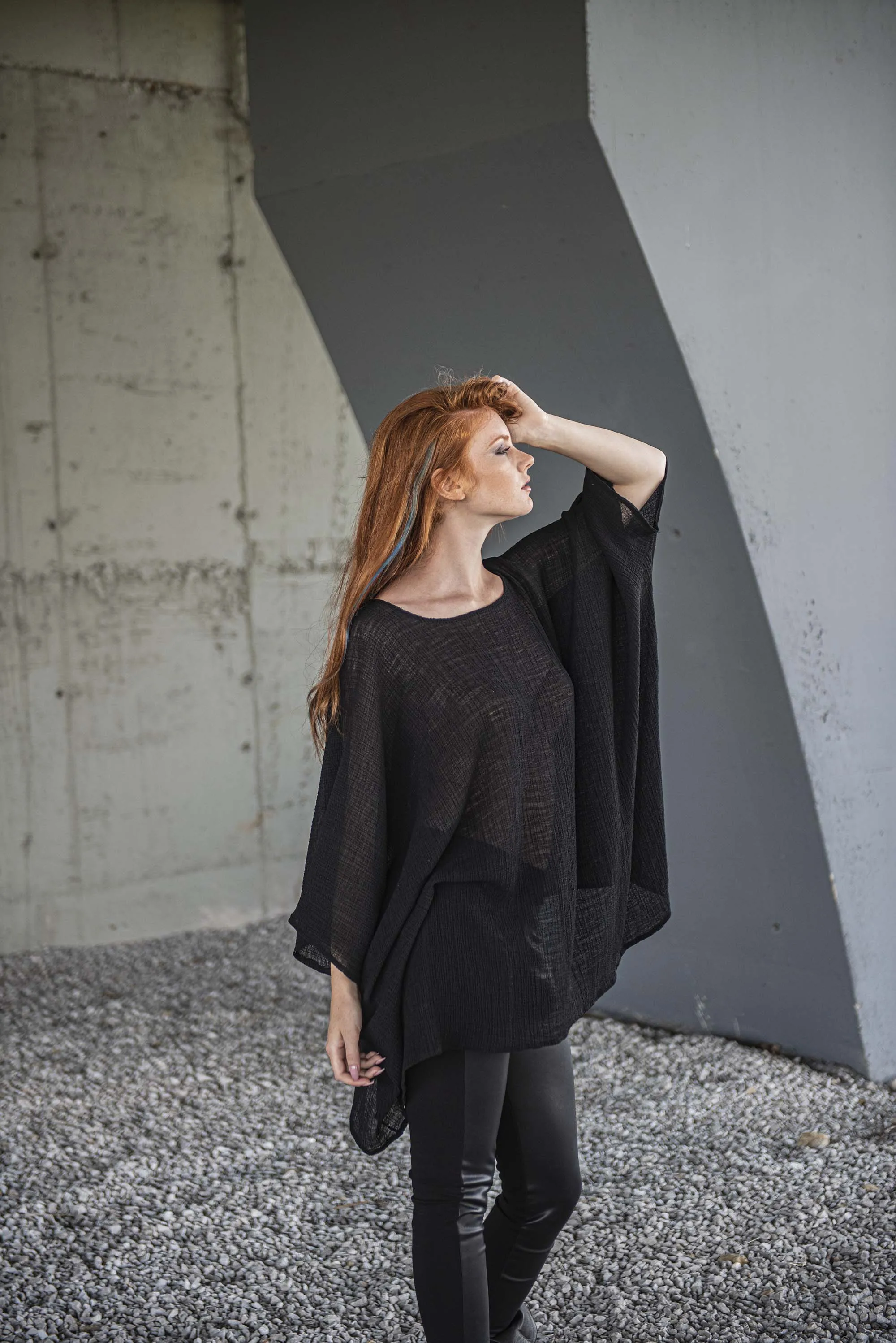Flowy Black Tunic Top