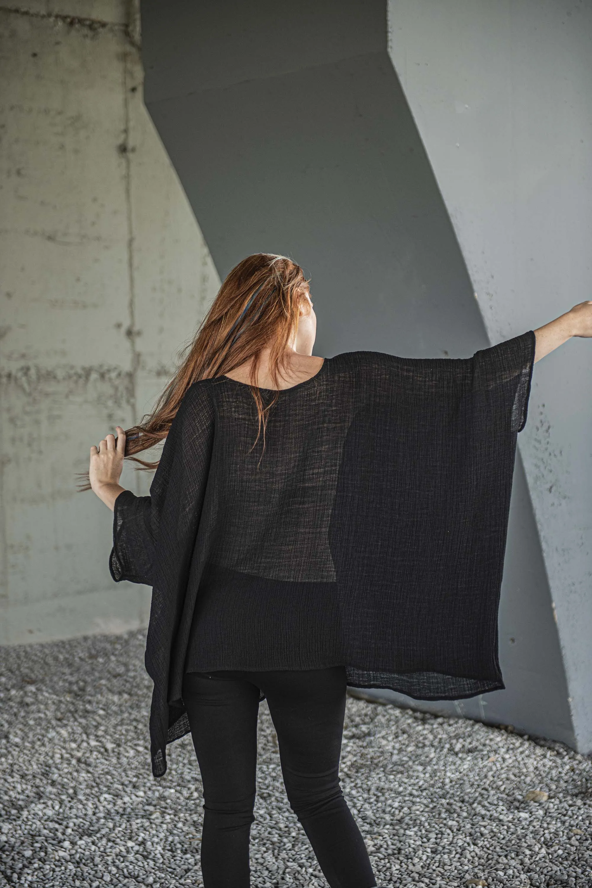 Flowy Black Tunic Top