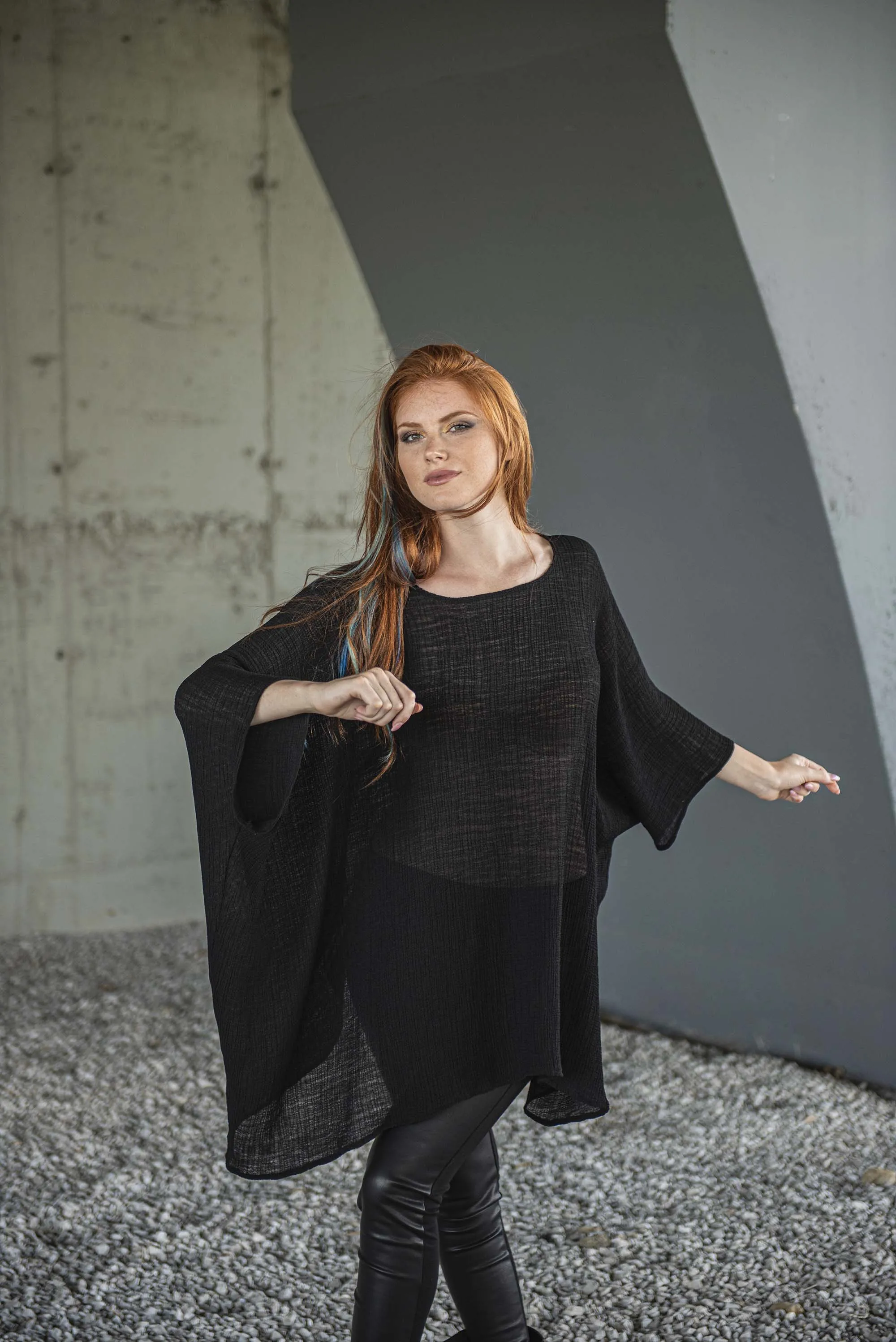 Flowy Black Tunic Top