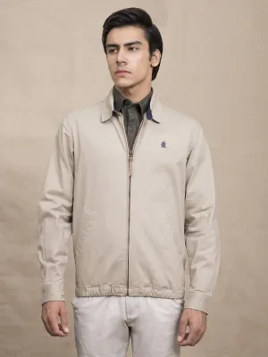 FULL SLEEVE COLLAR  LIGHT KHAKI JACKET