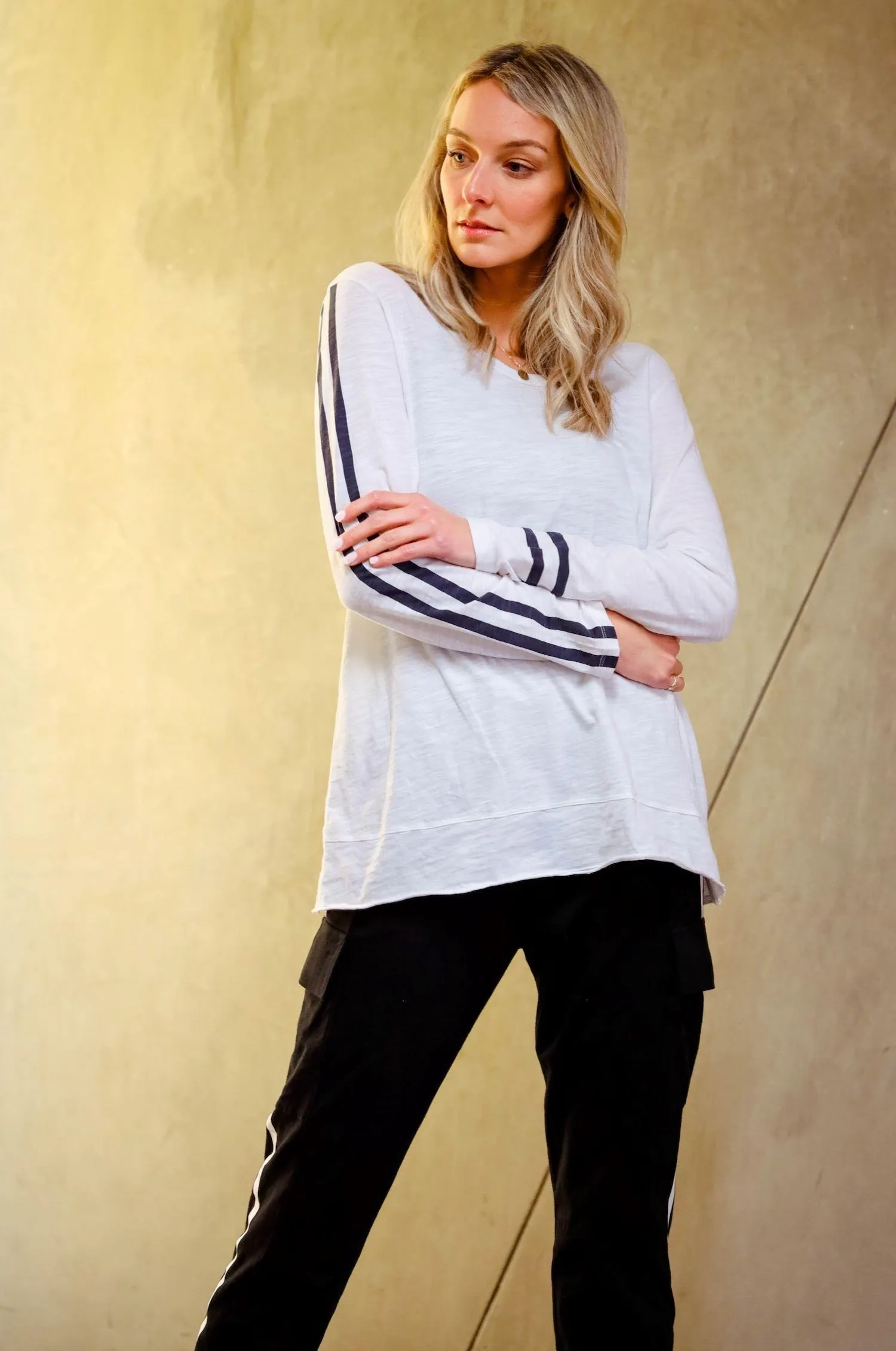 Geneva Stripes Long Sleeve T Shirt