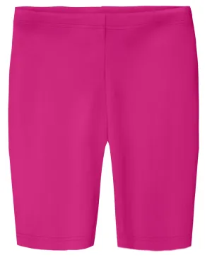 Girls Soft Cotton Long Bike Shorts | Hot Pink