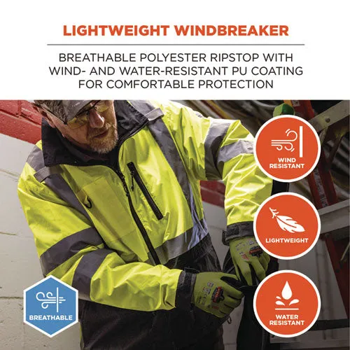 Glowear 8351 Class 3 Hi-vis Windbreaker Water-resistant Jacket, Small, Orange, Ships In 1-3 Business Days