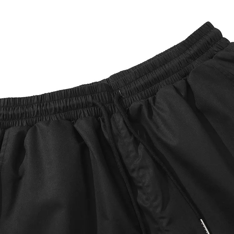 Gradient Color Block Letter Graffiti Print Loose Shorts