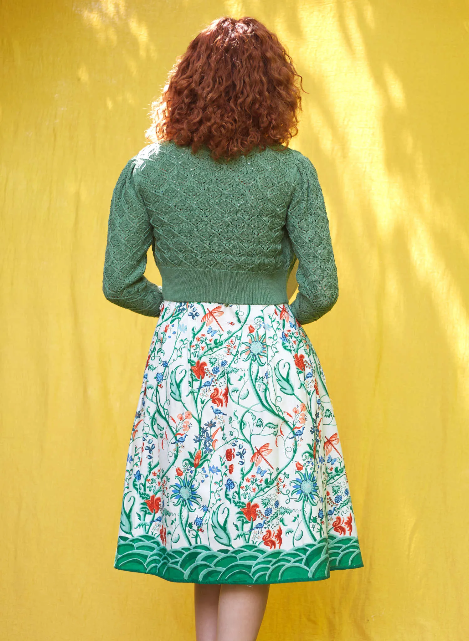 Green Basket Knitted Leah Cardigan by Palava