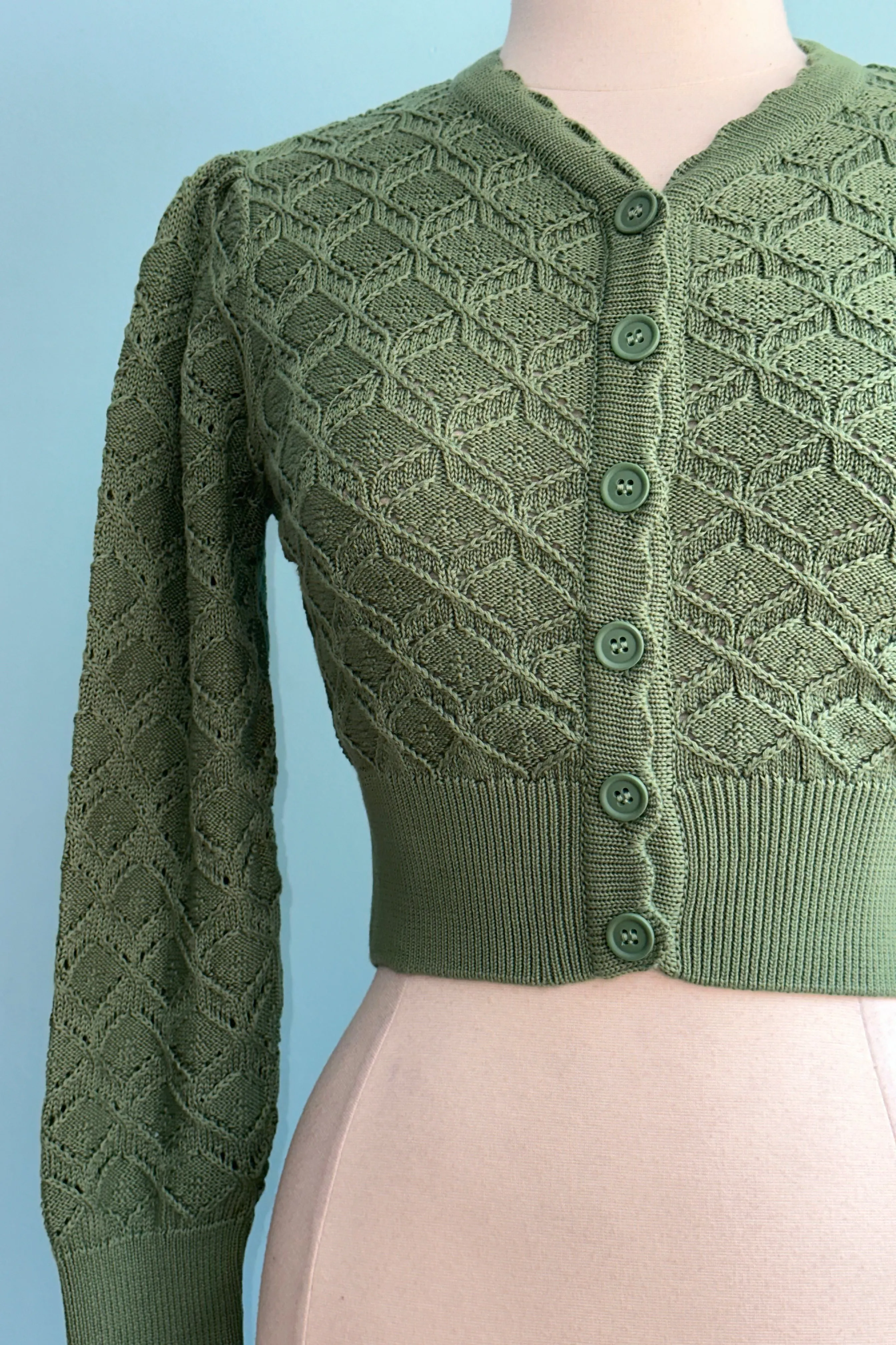 Green Basket Knitted Leah Cardigan by Palava