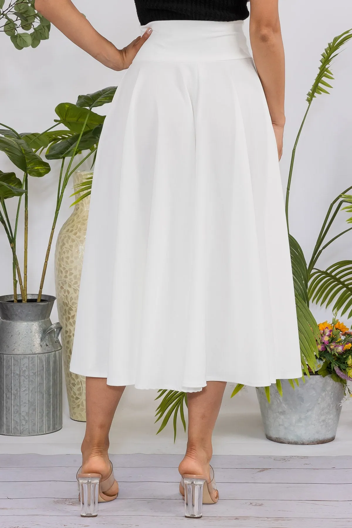 HH746R-S - SOLID MIDI SKIRT