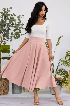 HH746R-S - SOLID MIDI SKIRT