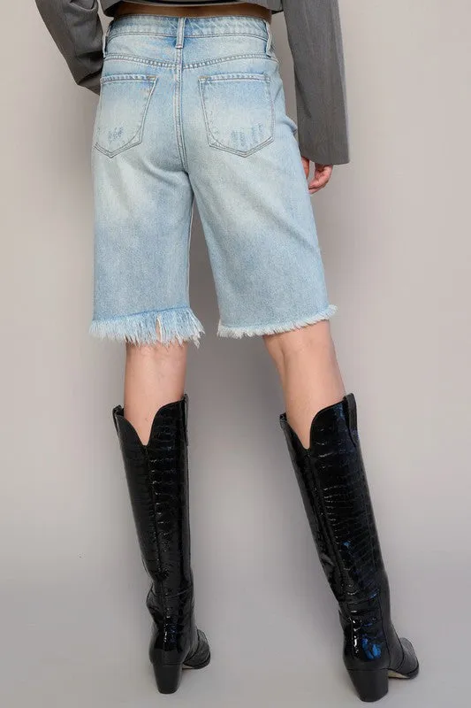 HIGH WAIST BERMUDA SHORTS