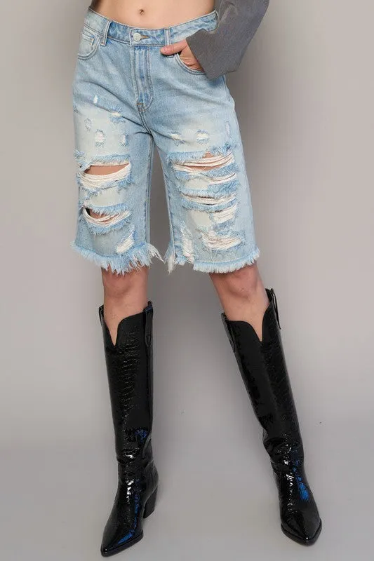 HIGH WAIST BERMUDA SHORTS