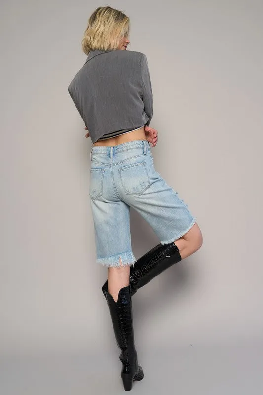 HIGH WAIST BERMUDA SHORTS