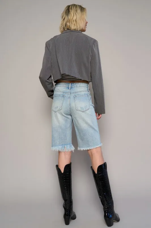 HIGH WAIST BERMUDA SHORTS