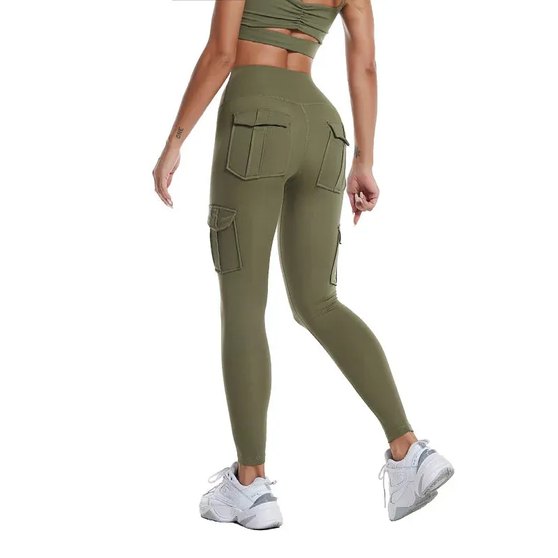 High Waist Multi-pocket Pants Yoga Leggings For Women