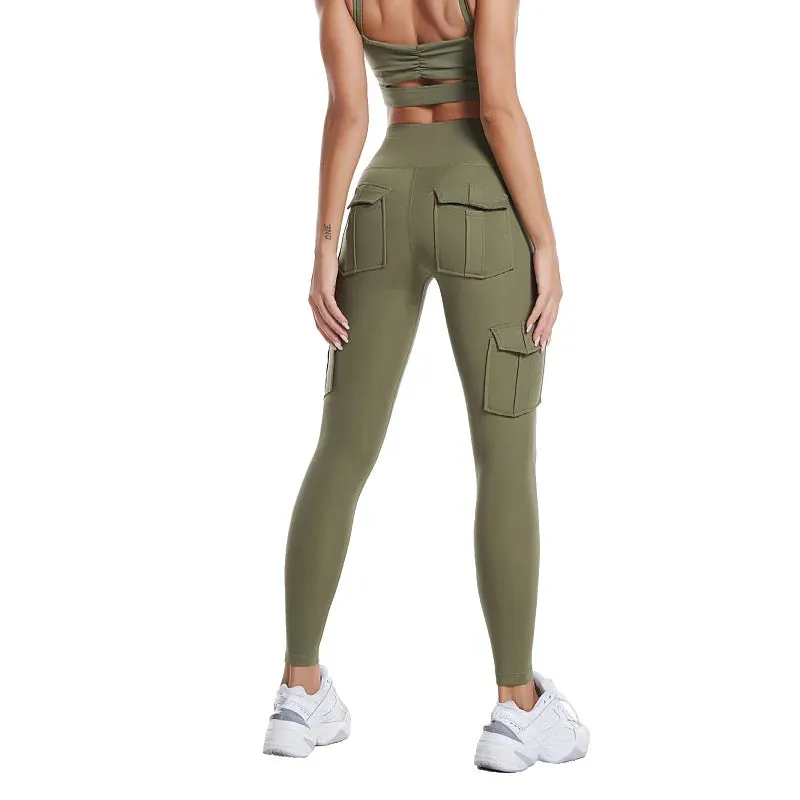 High Waist Multi-pocket Pants Yoga Leggings For Women