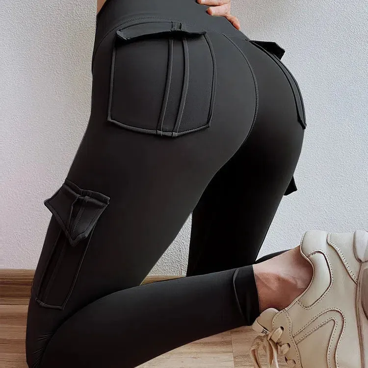 High Waist Multi-pocket Pants Yoga Leggings For Women