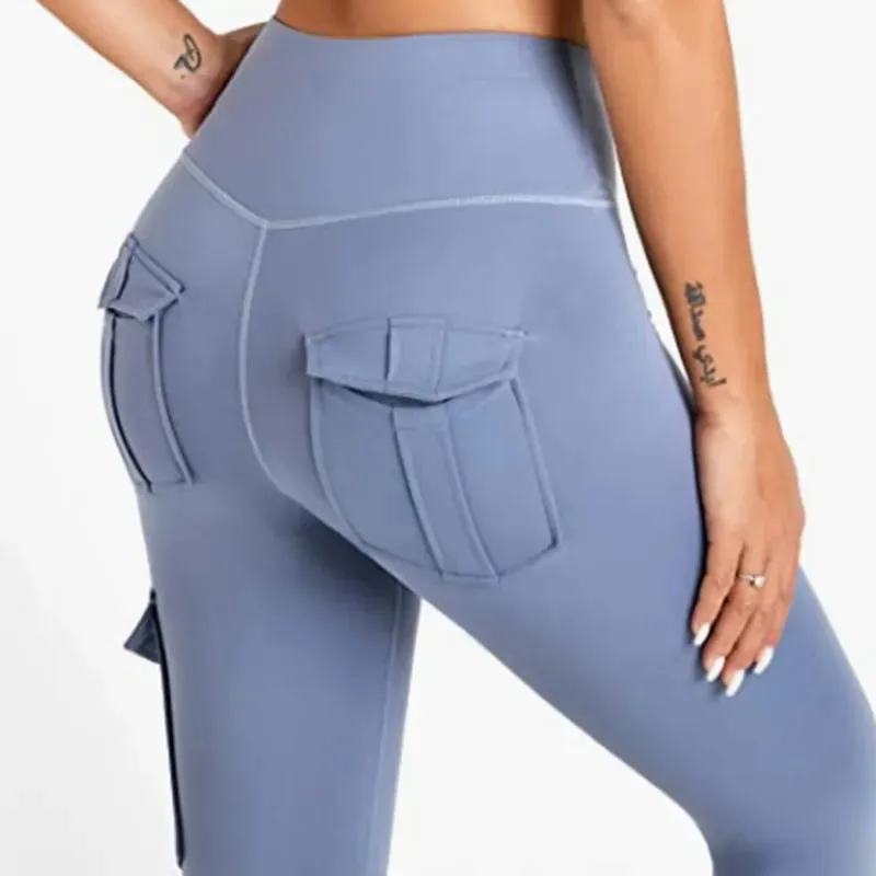 High Waist Multi-pocket Pants Yoga Leggings For Women