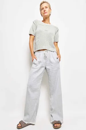 honest mist cotton linen pant