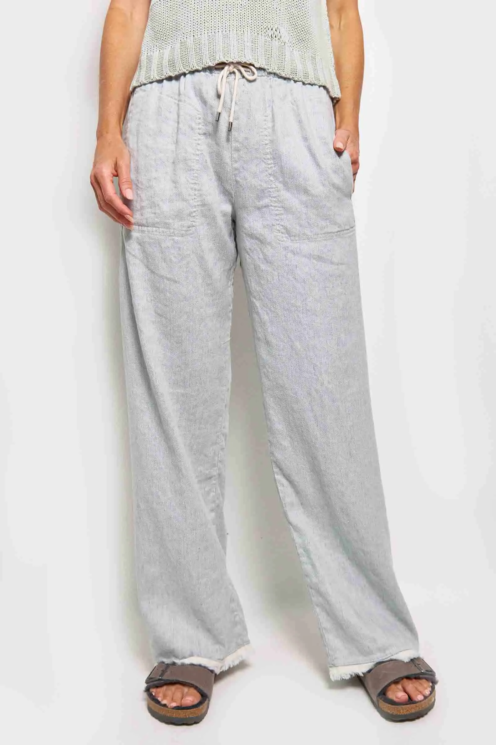 honest mist cotton linen pant
