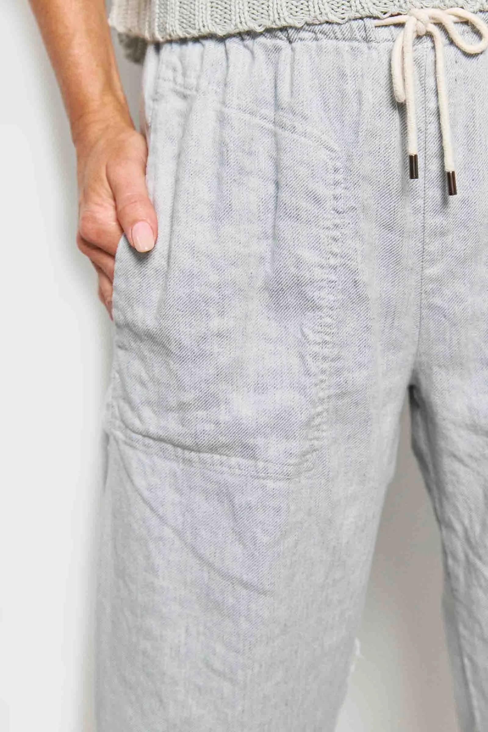 honest mist cotton linen pant