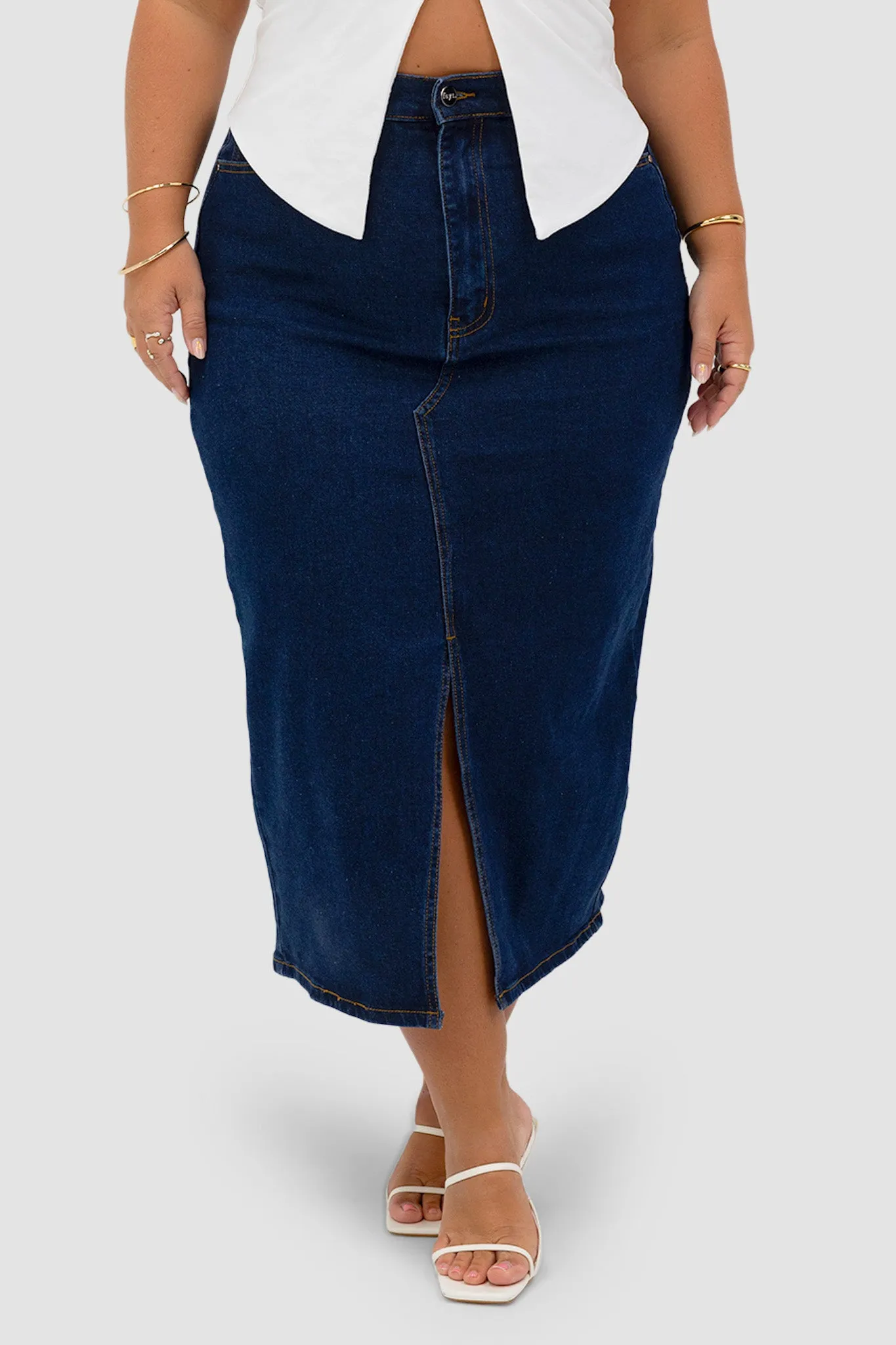 HUDSON MIDI SKIRT MIDNIGHT BLUE