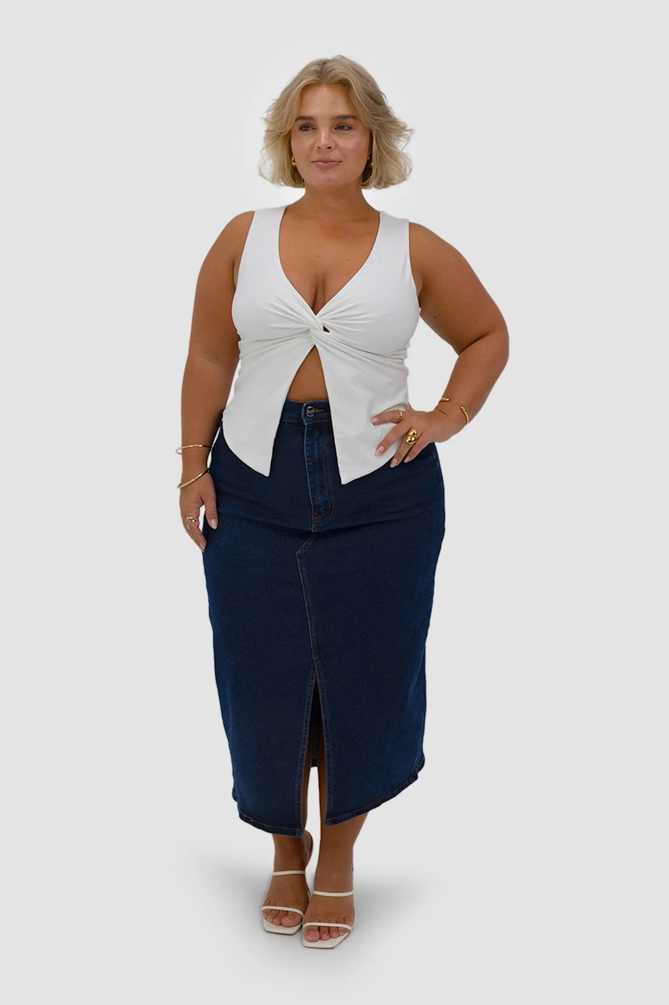 HUDSON MIDI SKIRT MIDNIGHT BLUE