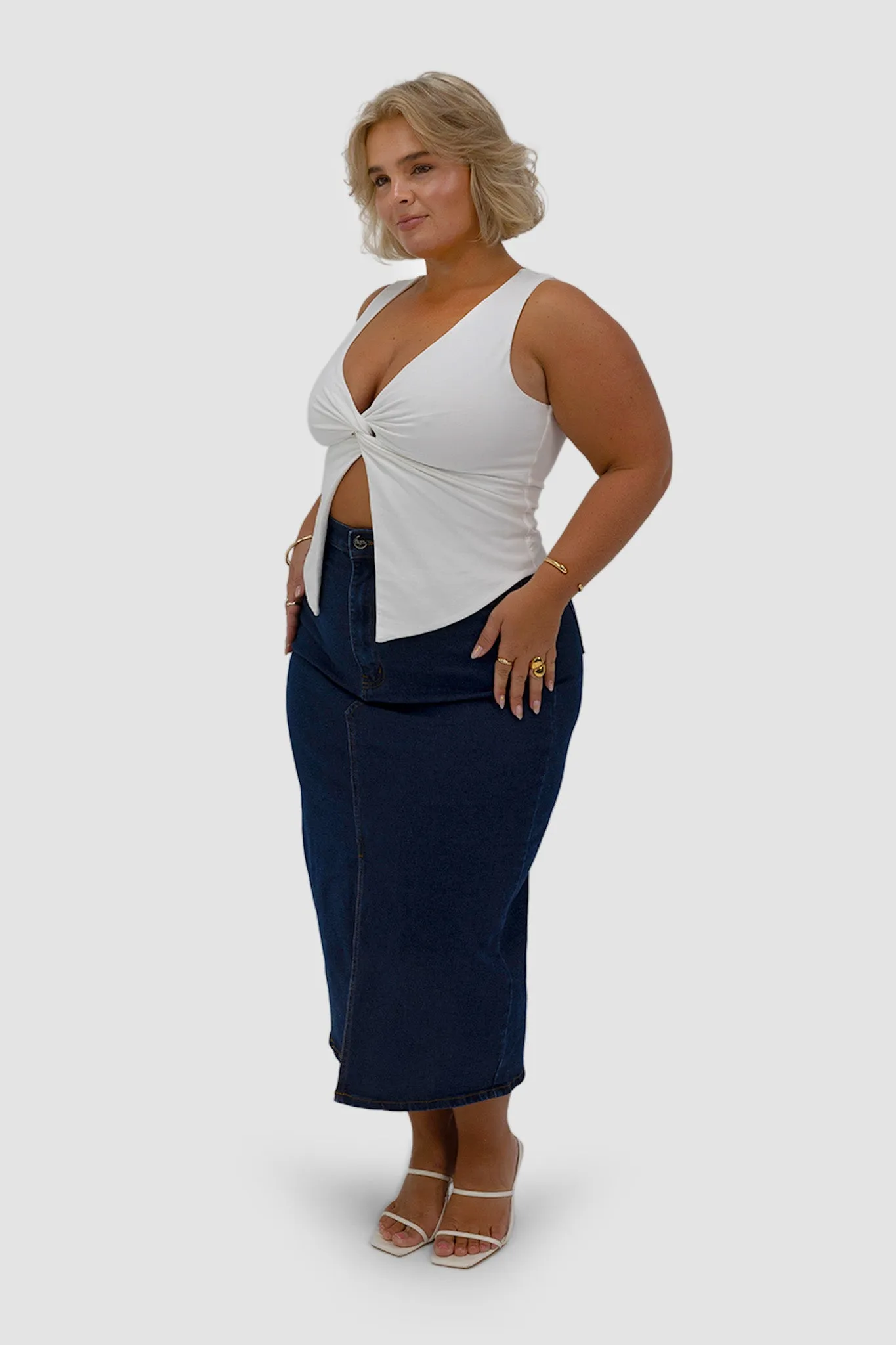 HUDSON MIDI SKIRT MIDNIGHT BLUE