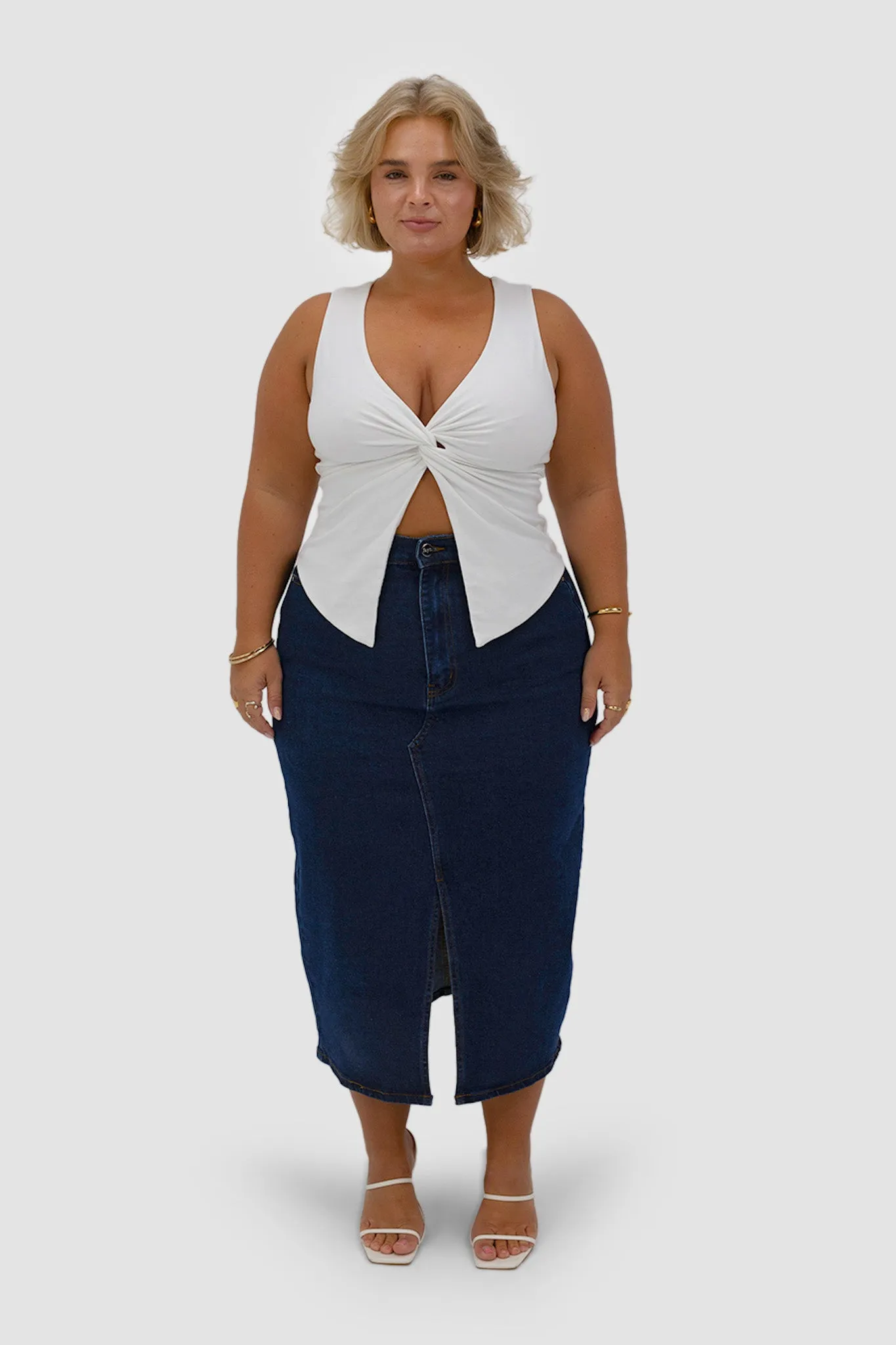 HUDSON MIDI SKIRT MIDNIGHT BLUE